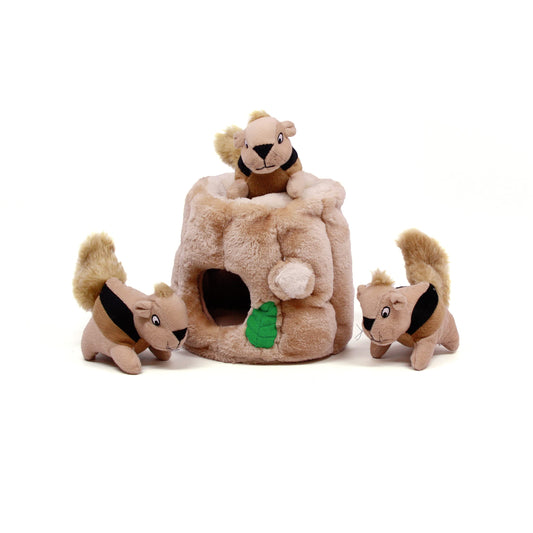 Hide-A-Squirrel Puzzle Dog Toy — Interactive Plush Enrichment