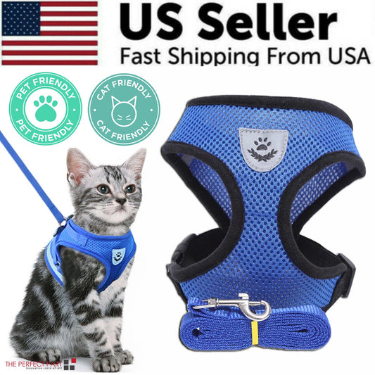 Reflective Pet Harness + Leash Set — Escape-Proof Vest for Cats & Dogs, S–XL
